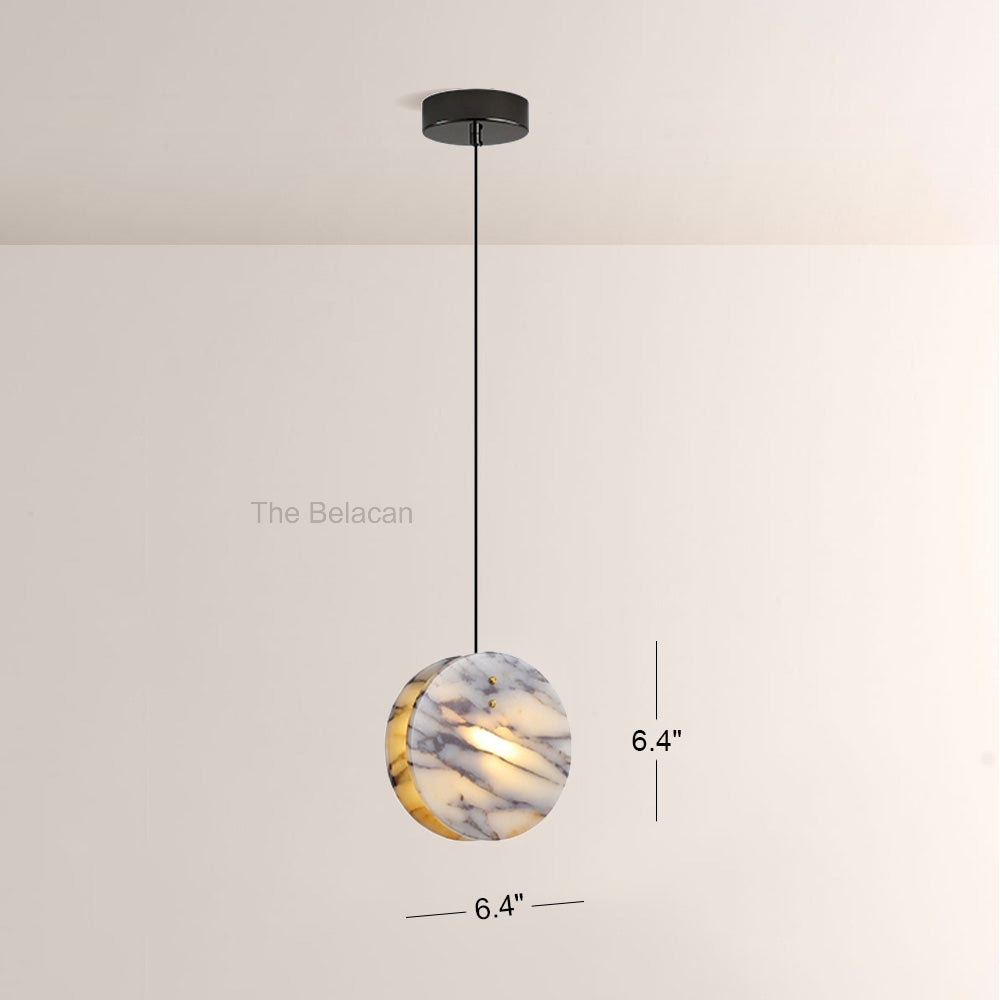 Vitrella Disc-Shaped Marble Pendant - thebelacan