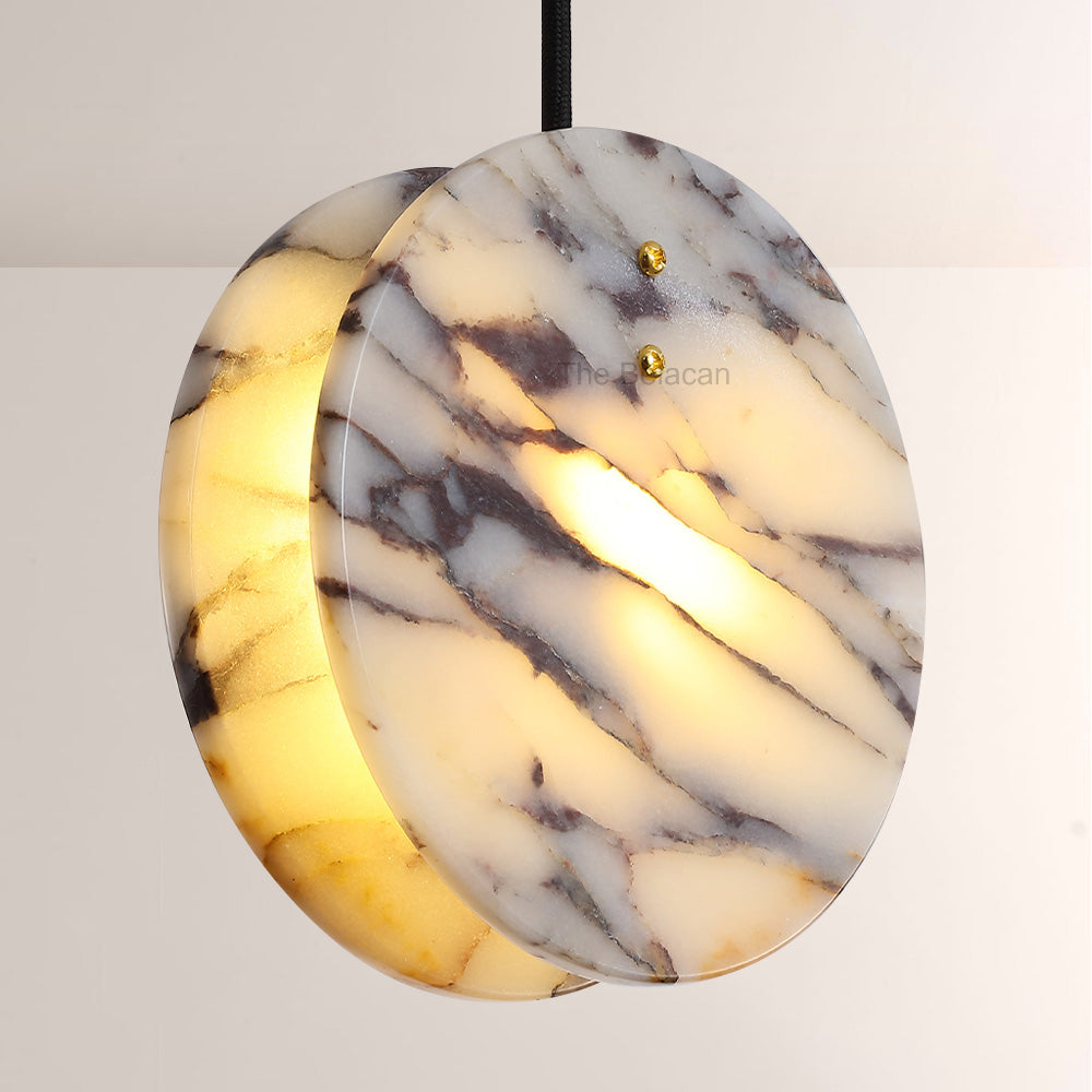 Vitrella Disc-Shaped Marble Pendant - thebelacan