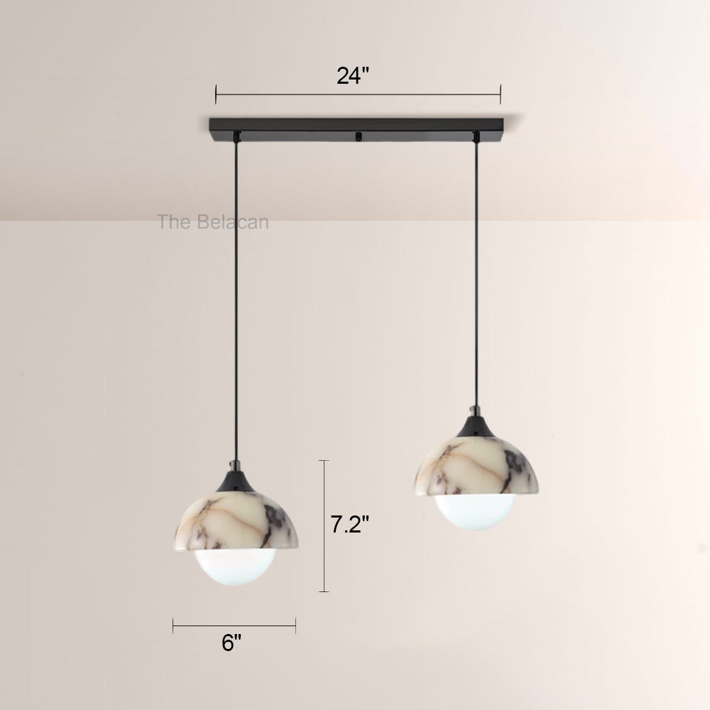 Vitrella Dome-Shaped Marble Pendant(2/3-Head) - thebelacan