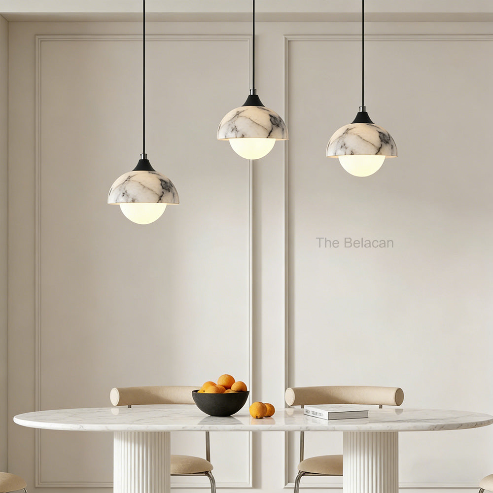 Vitrella Dome-Shaped Marble Pendant(2/3-Head) - thebelacan