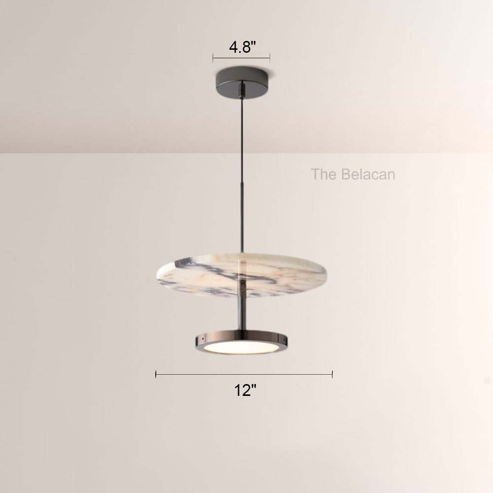 Vitrella Double-Disc Marble Pendant - thebelacan
