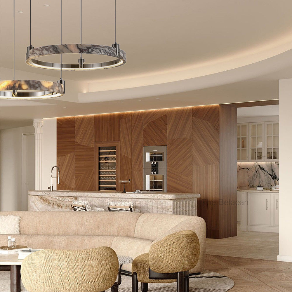 Vitrella Double-Ring Marble Chandelier - thebelacan