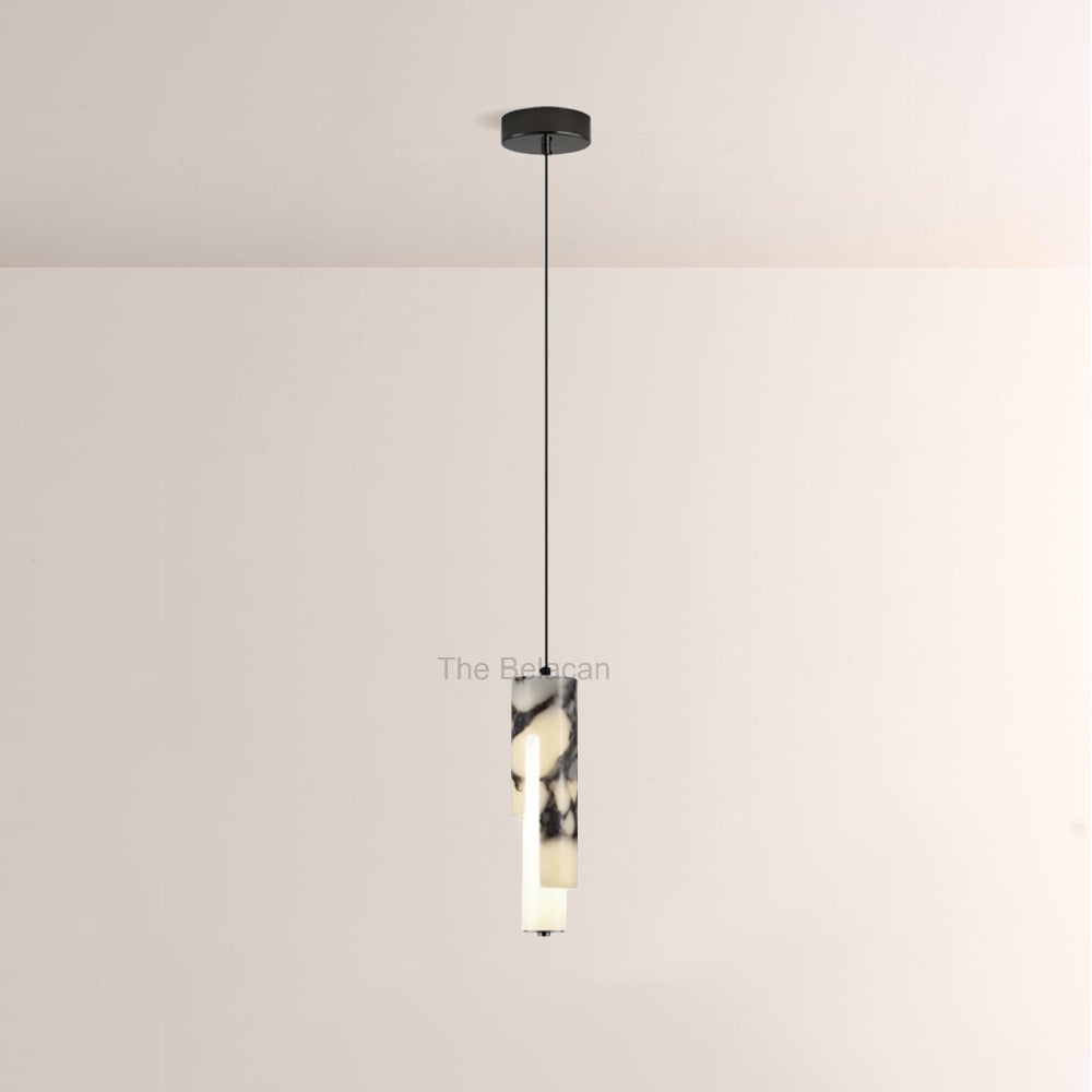 Vitrella Layered Cylindrical Marble Pendant - thebelacan