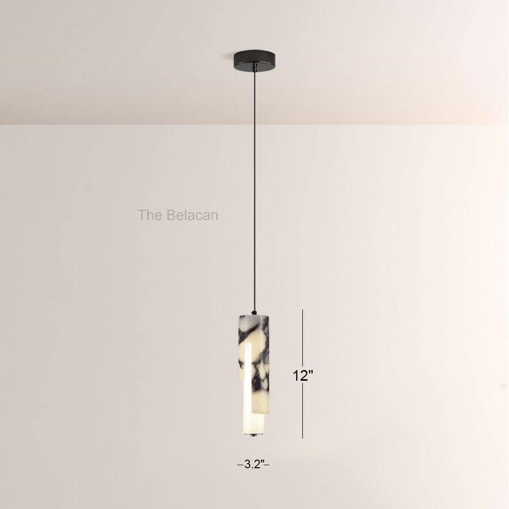Vitrella Layered Cylindrical Marble Pendant - thebelacan