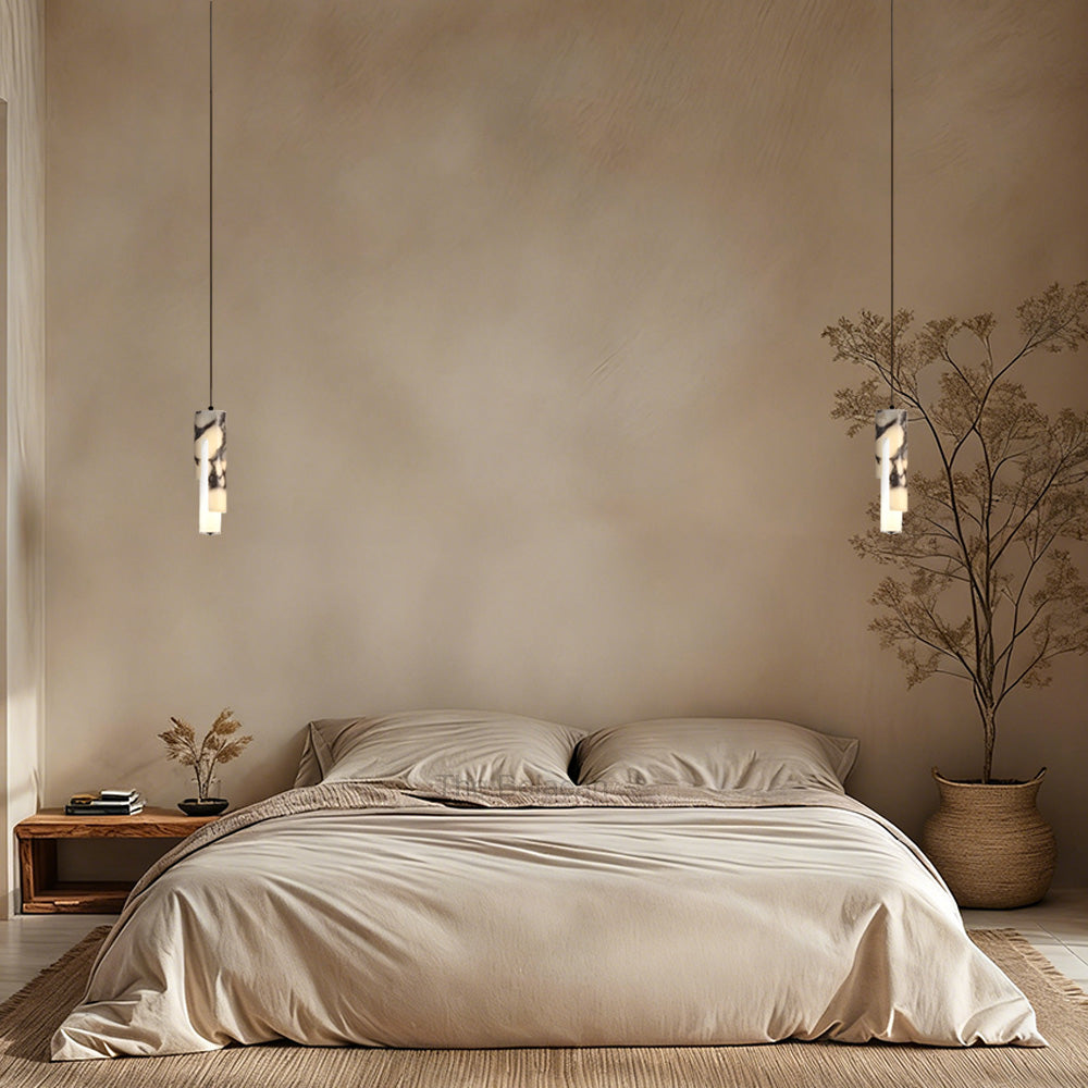 Vitrella Layered Cylindrical Marble Pendant - thebelacan