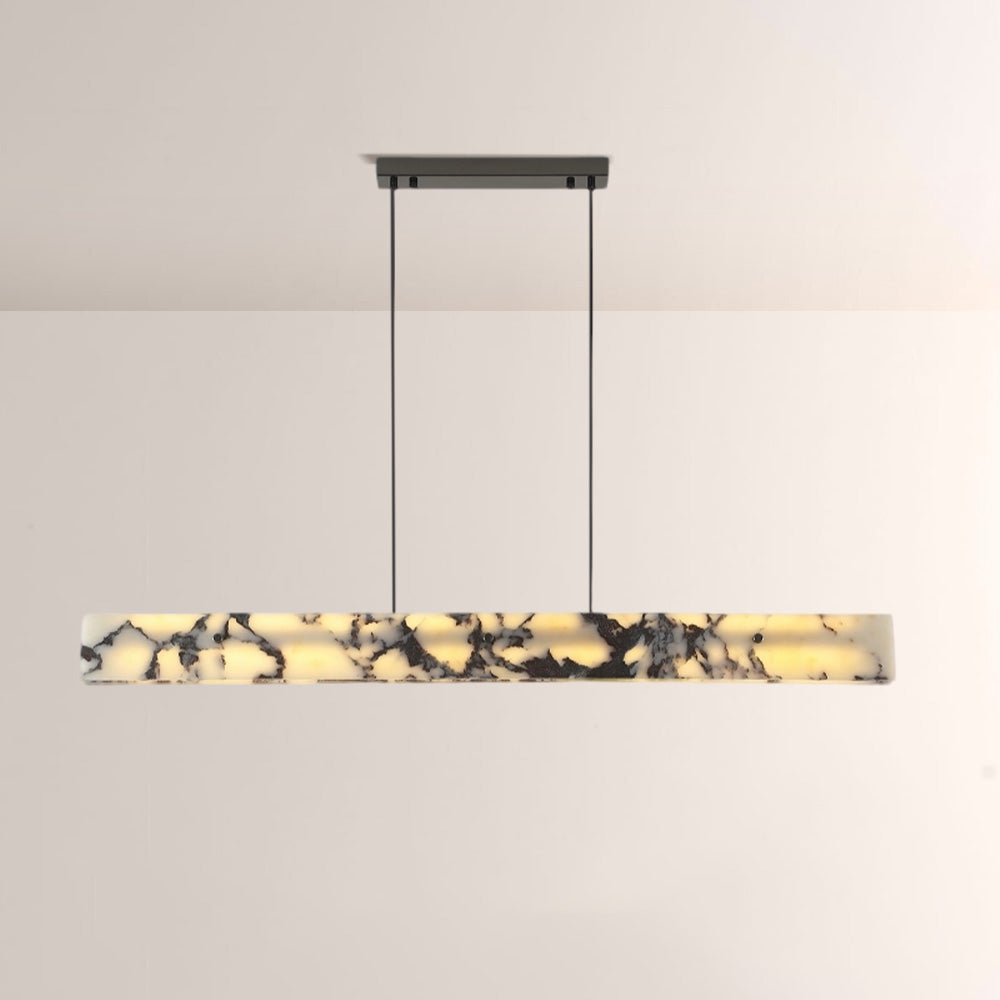 Vitrella Linear Marble-Effect Chandelier - thebelacan