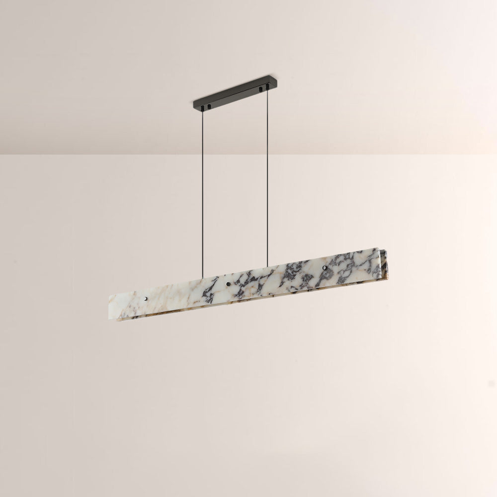 Vitrella Linear Marble-Effect Chandelier - thebelacan