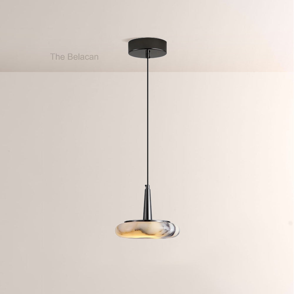 Vitrella Low-Profile Disc Marble Pendant - thebelacan