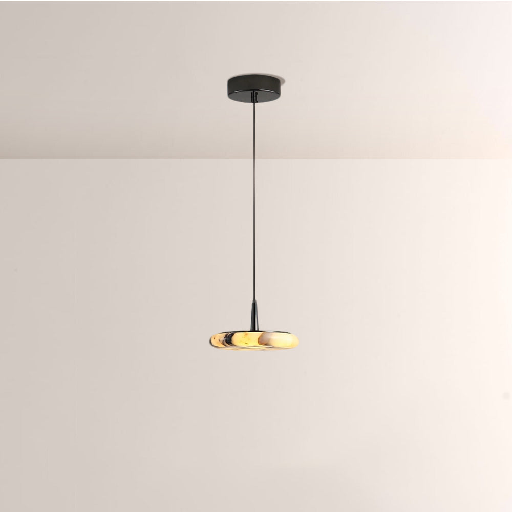 Vitrella Low-Profile Marble-Effect Linear Pendant(1/2/3-Head) - thebelacan