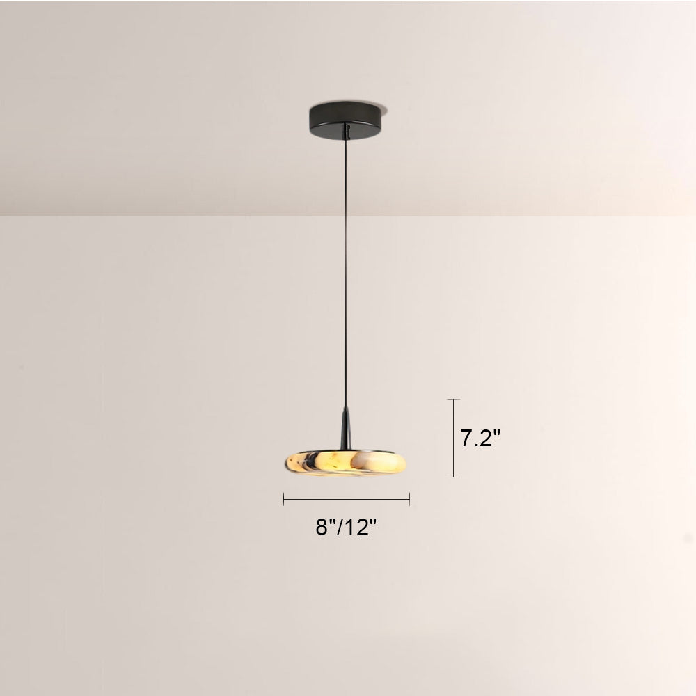 Vitrella Low-Profile Marble-Effect Linear Pendant(1/2/3-Head) - thebelacan
