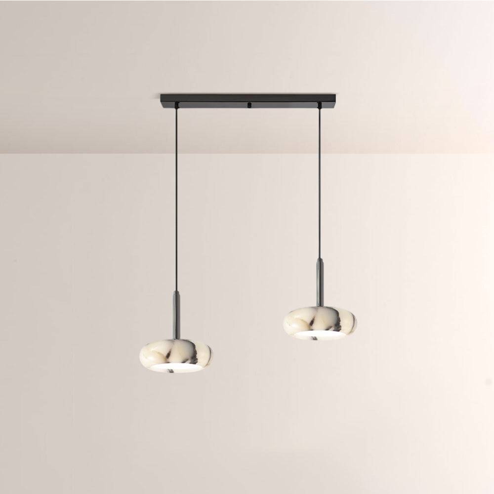 Vitrella Marble-Effect Pendant Light(1/2/3-Head) - thebelacan