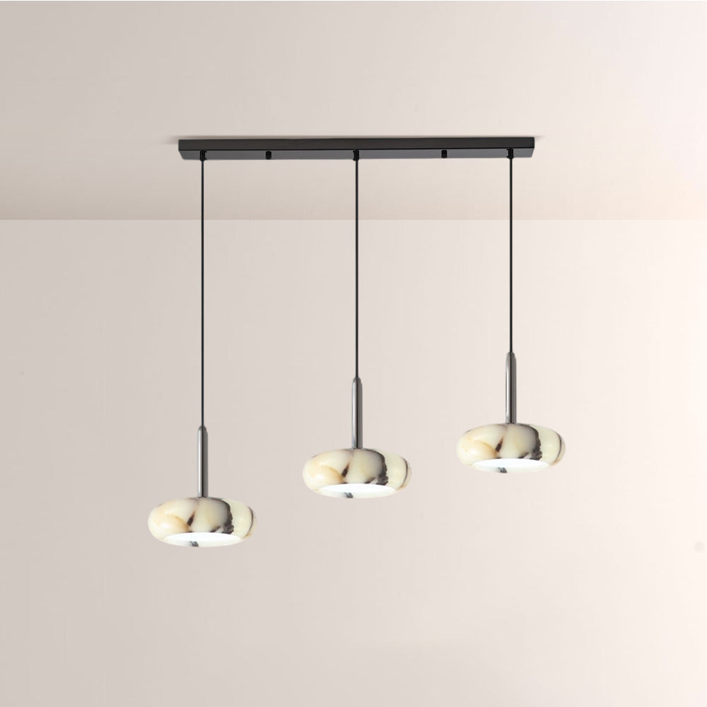 Vitrella Marble-Effect Pendant Light(1/2/3-Head) - thebelacan