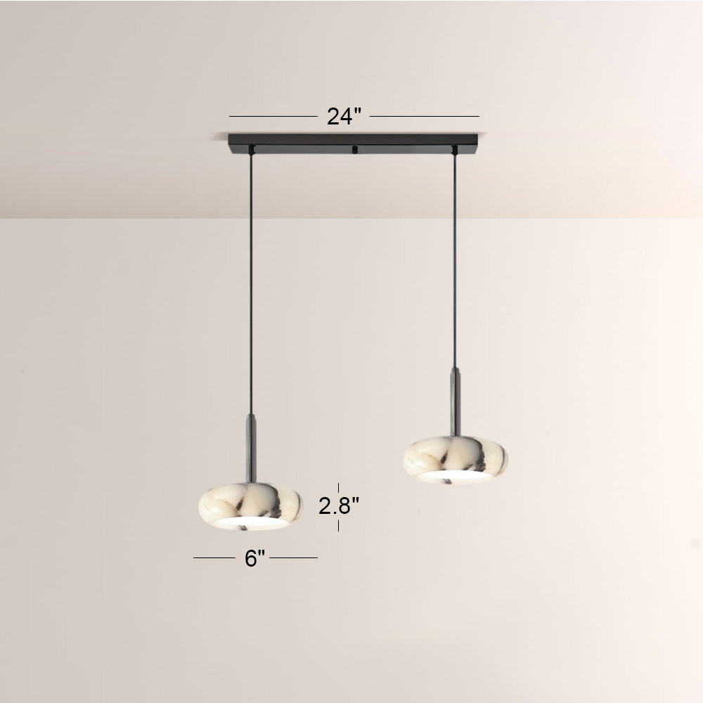 Vitrella Marble-Effect Pendant Light(1/2/3-Head) - thebelacan