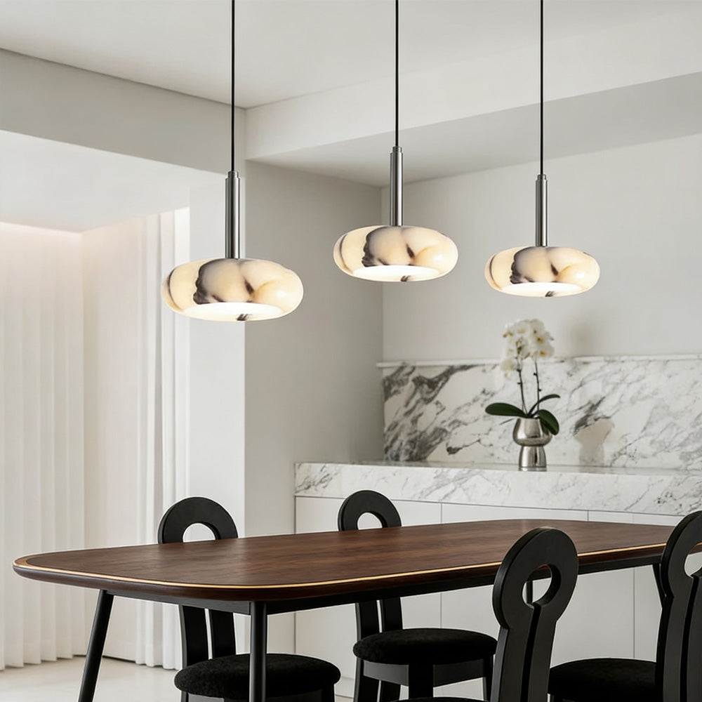 Vitrella Marble-Effect Pendant Light(1/2/3-Head) - thebelacan