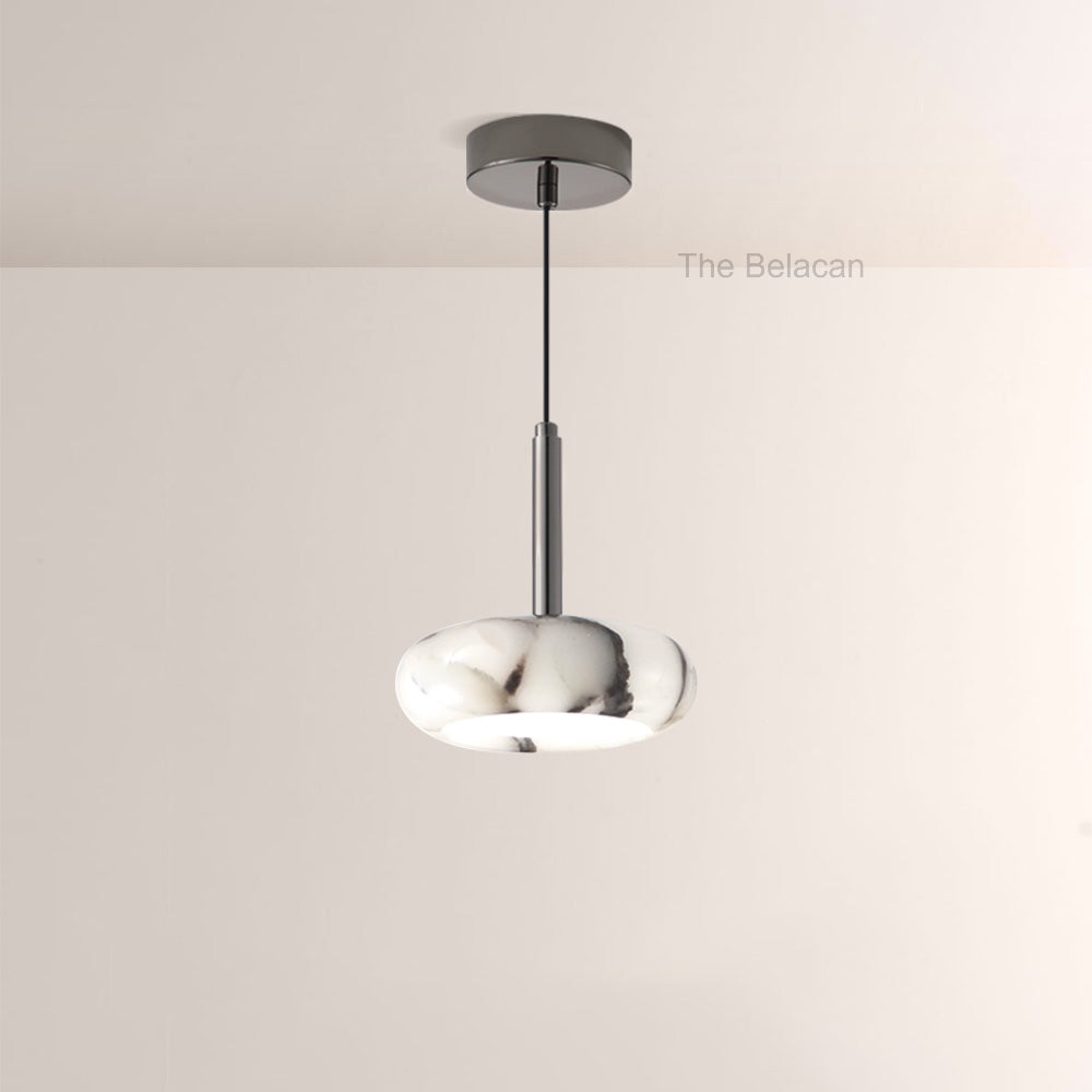 Vitrella Oval-Marble Disc Pendant - thebelacan