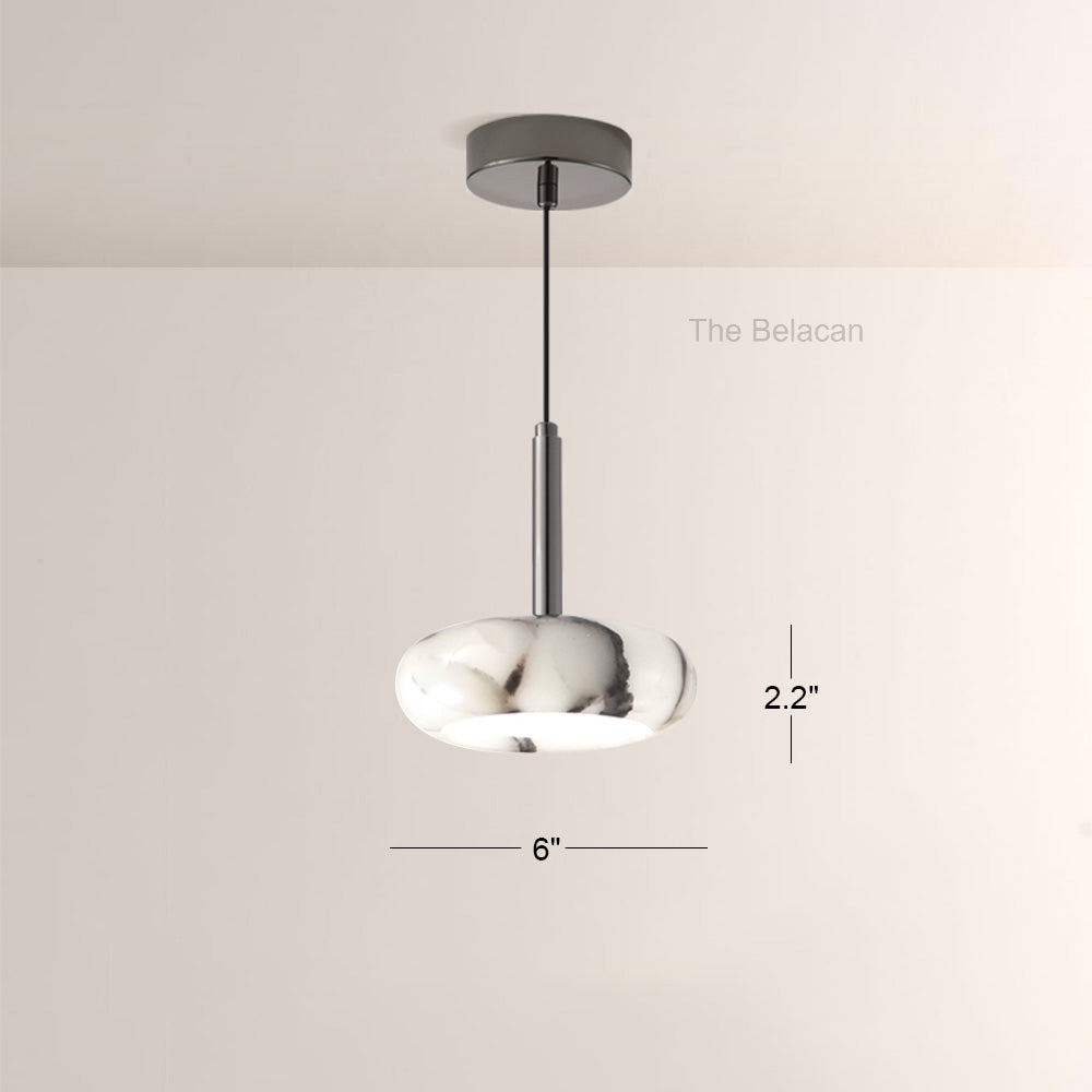 Vitrella Oval-Marble Disc Pendant - thebelacan