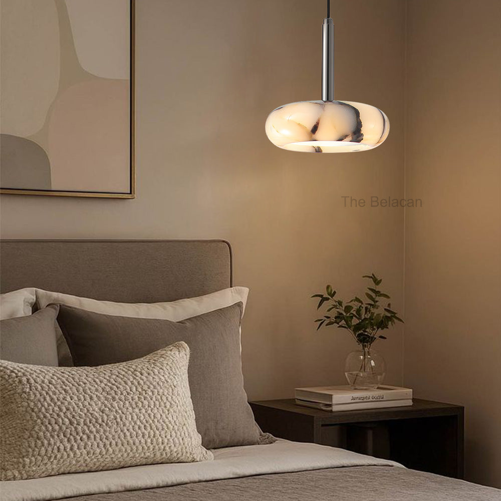 Vitrella Oval-Marble Disc Pendant - thebelacan