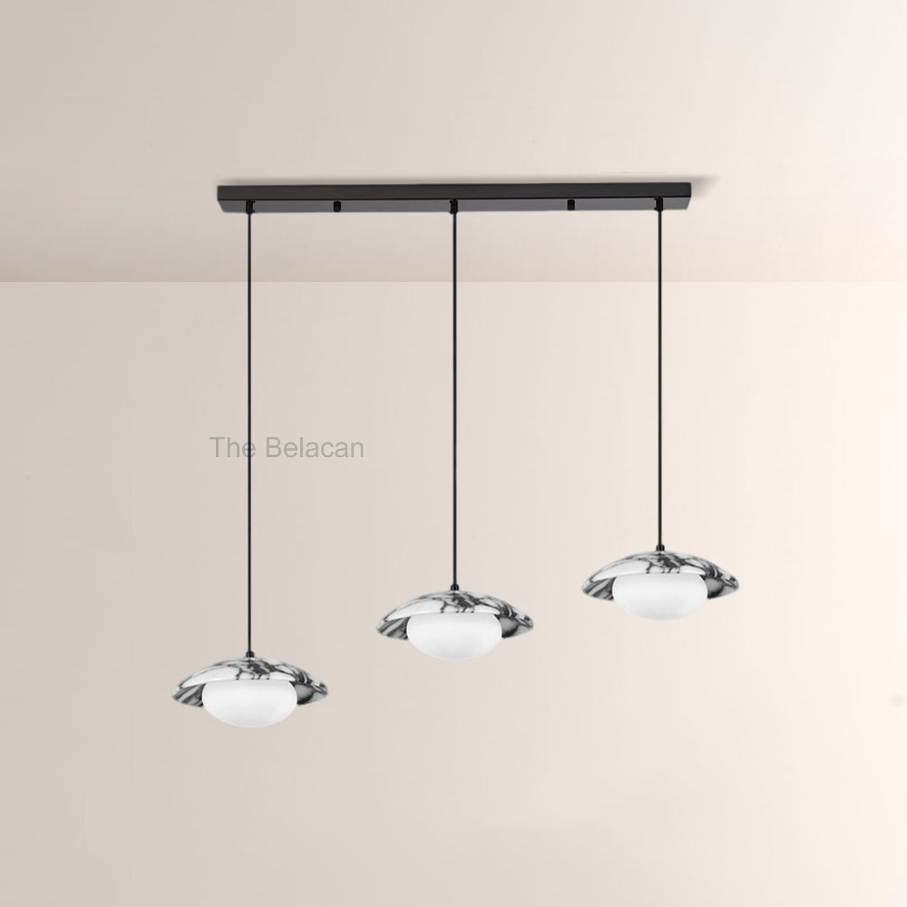 Vitrella Saucer-Shaped Marble Pendant(1/2/3-Head) - thebelacan