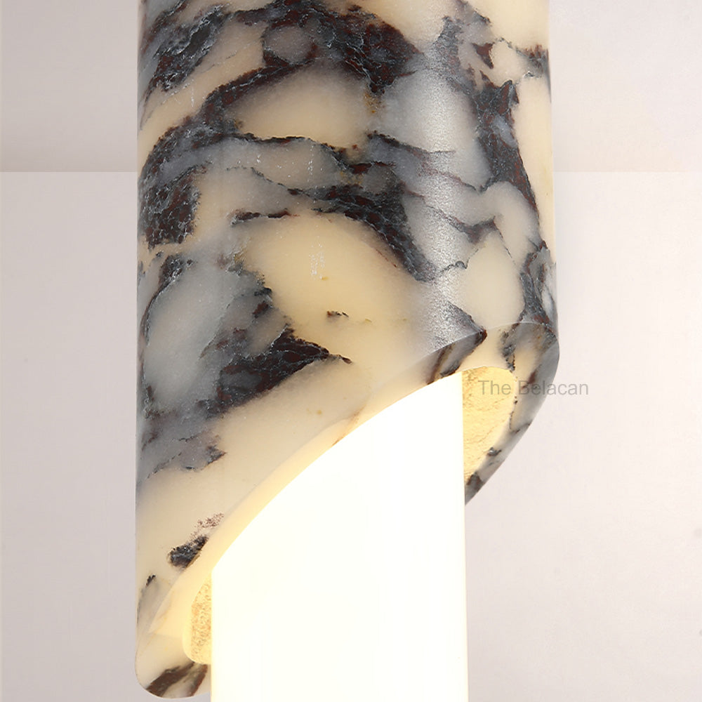 Vitrella Sculpted Marble-Wrap Cylinder Pendant - thebelacan