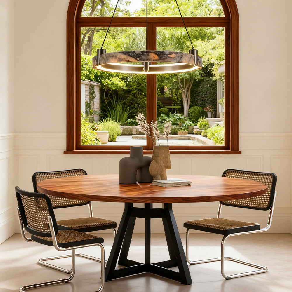 Vitrella Single-Ring Marble Chandelier - thebelacan