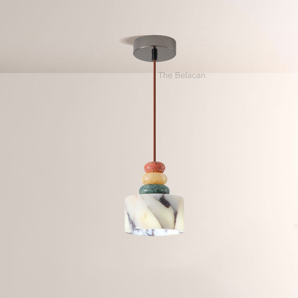 Vitrella Stacked Stone Multi-Tone Pendant - thebelacan