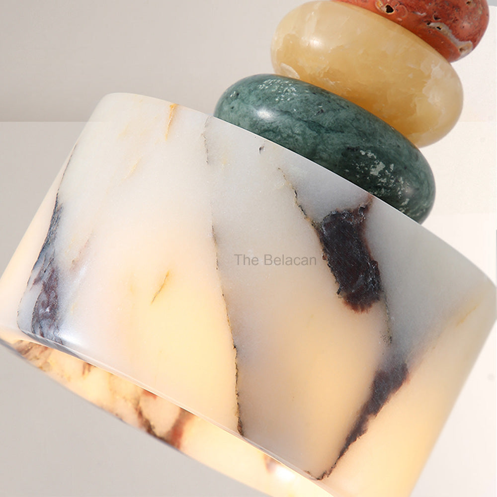 Vitrella Stacked Stone Multi-Tone Pendant - thebelacan