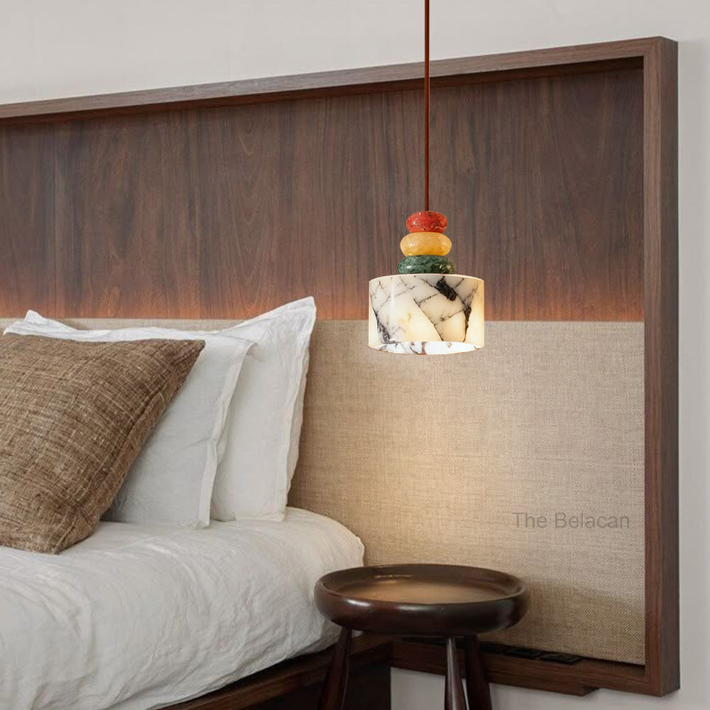 Vitrella Stacked Stone Multi-Tone Pendant - thebelacan