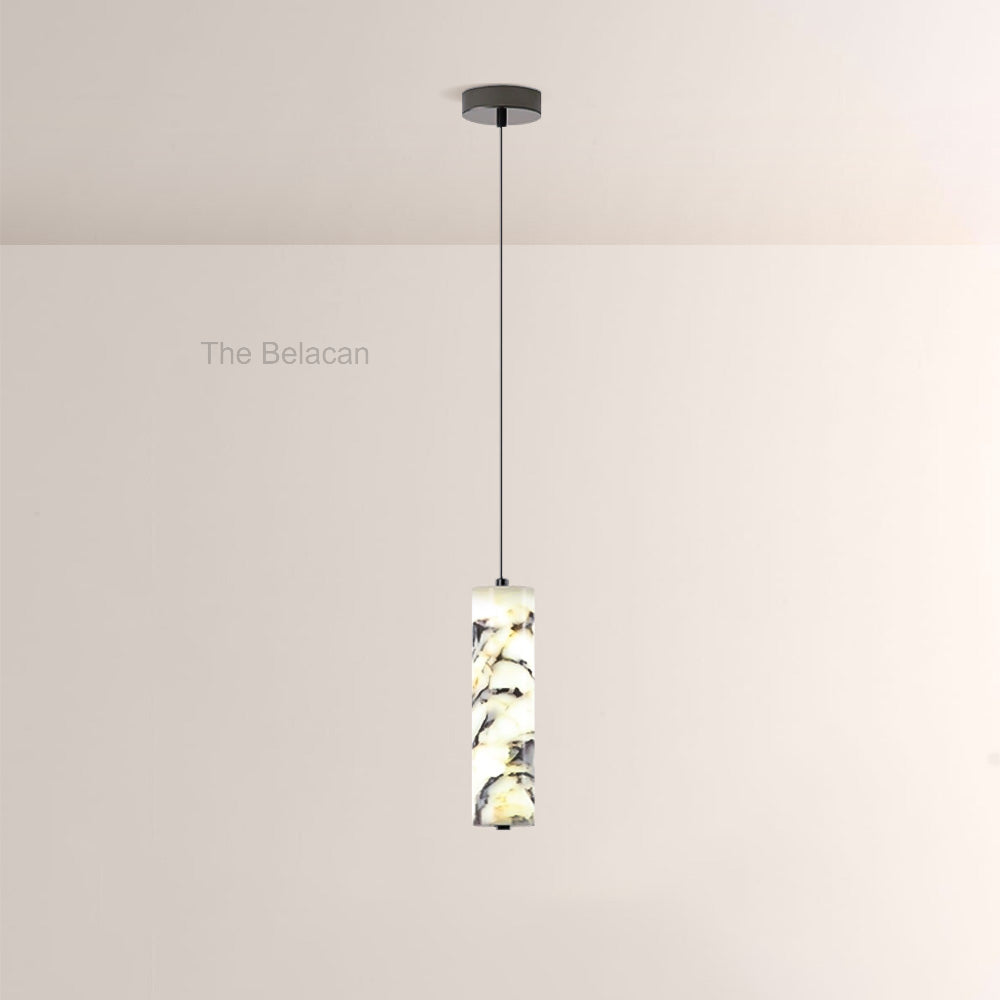 Vitrella Tall Cylinder Marble Pendant - thebelacan
