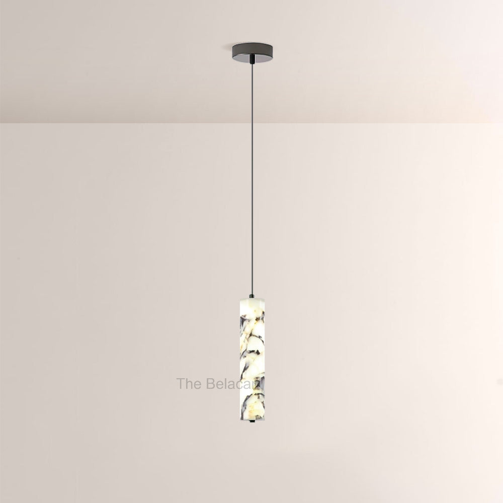 Vitrella Tall Cylinder Marble Pendant - thebelacan