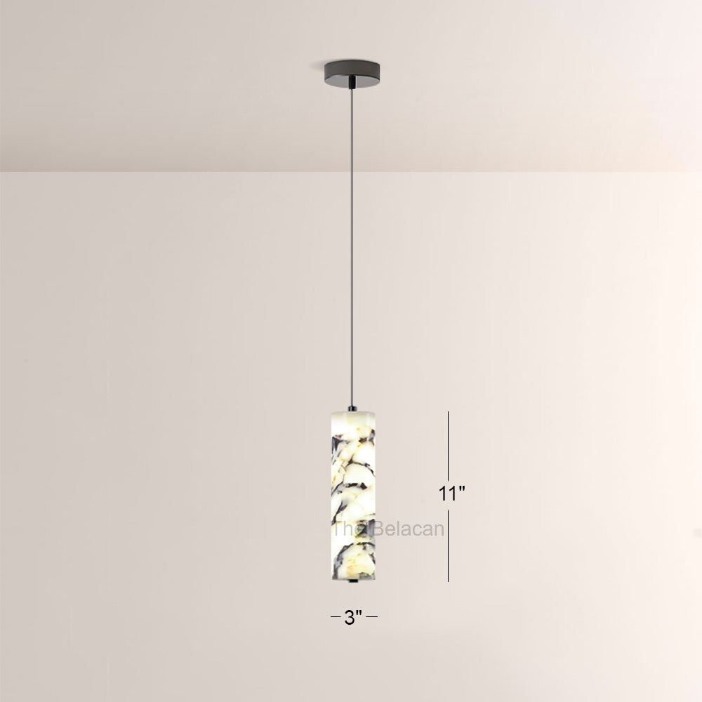 Vitrella Tall Cylinder Marble Pendant - thebelacan