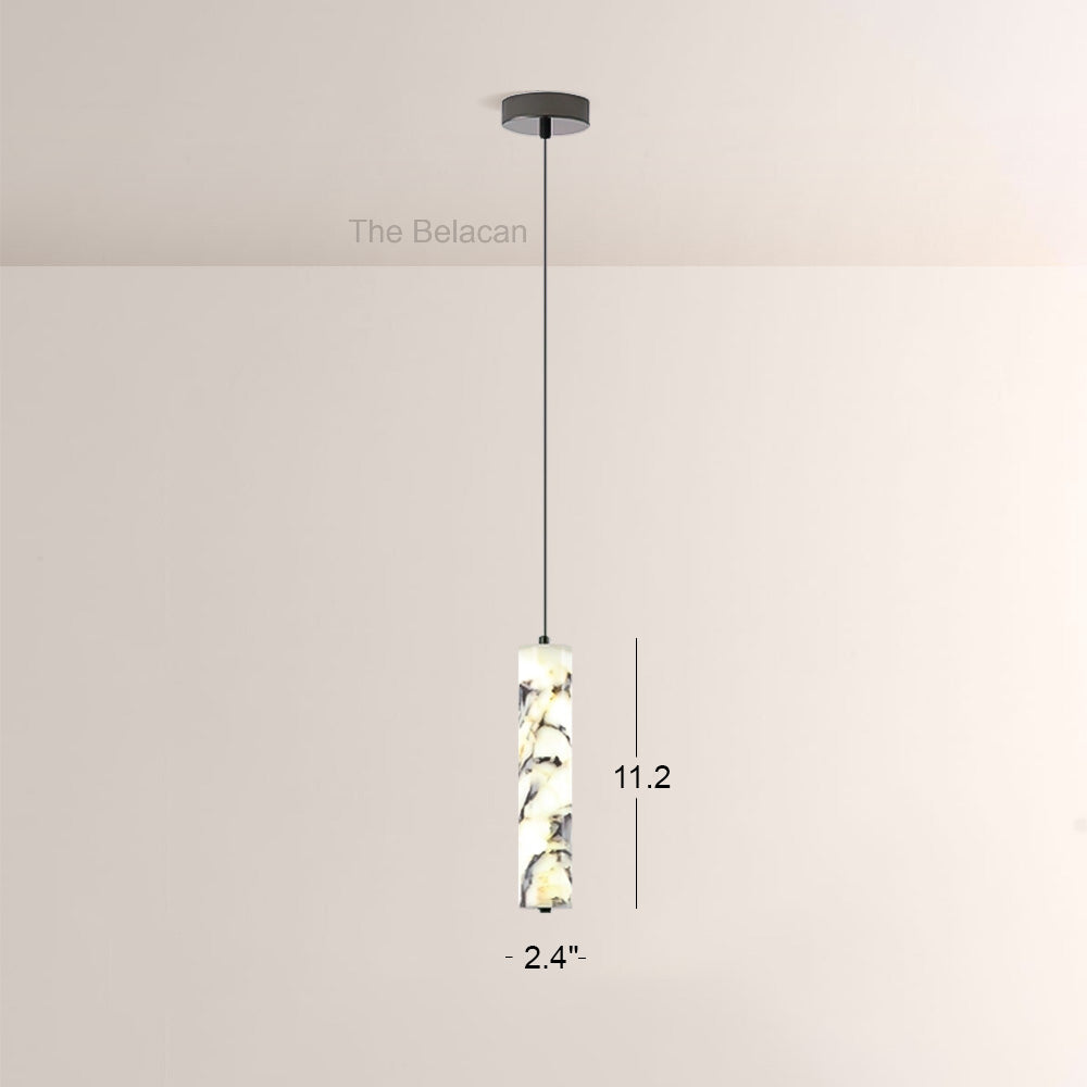 Vitrella Tall Cylinder Marble Pendant - thebelacan