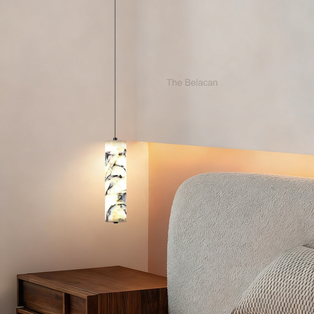 Vitrella Tall Cylinder Marble Pendant - thebelacan