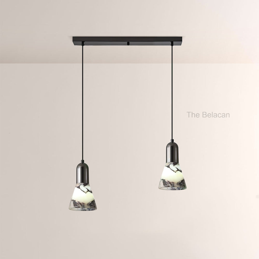 Vitrella Tapered Marble Shade Pendant(1/2/3-Head) - thebelacan