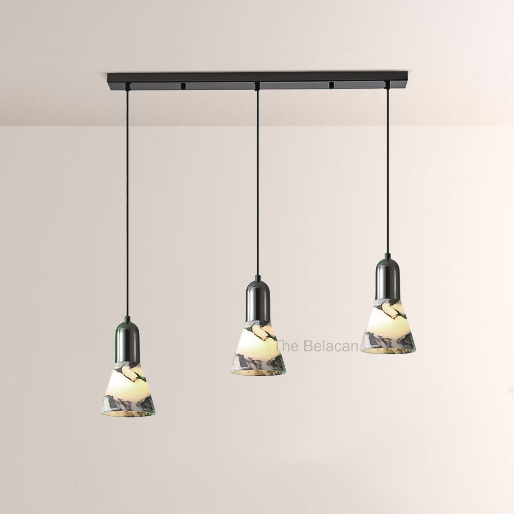 Vitrella Tapered Marble Shade Pendant(1/2/3-Head) - thebelacan