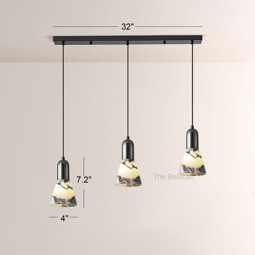 Vitrella Tapered Marble Shade Pendant(1/2/3-Head) - thebelacan