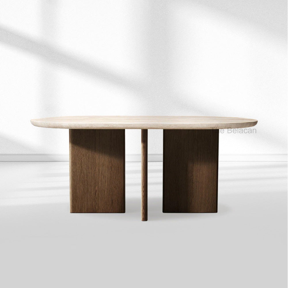 Vivian Cross-Base Rectangular Dining Table - thebelacan