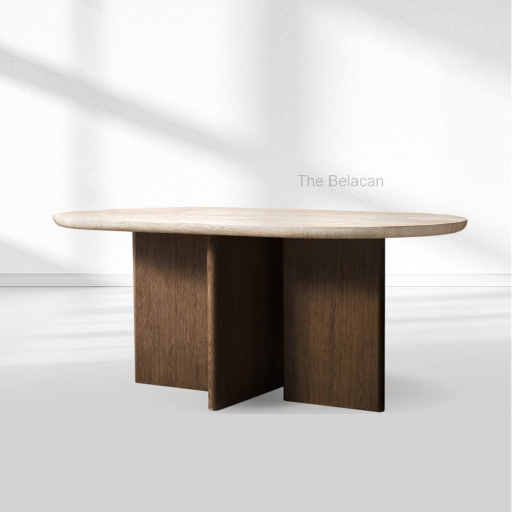 Vivian Cross-Base Rectangular Dining Table - thebelacan