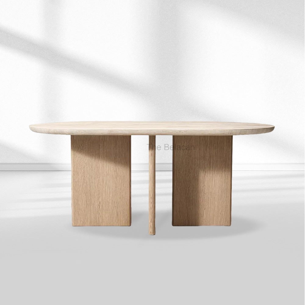 Vivian Cross-Base Rectangular Dining Table - thebelacan