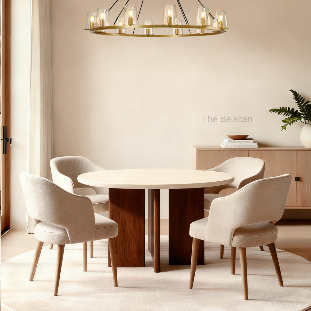 Vivian Cross-Base Rectangular Dining Table - thebelacan