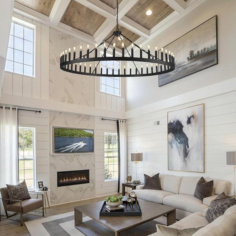 Wagon Wheel Candle Chandelier - thebelacan