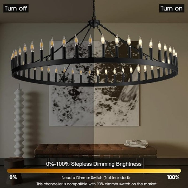 Wagon Wheel Candle Chandelier - thebelacan