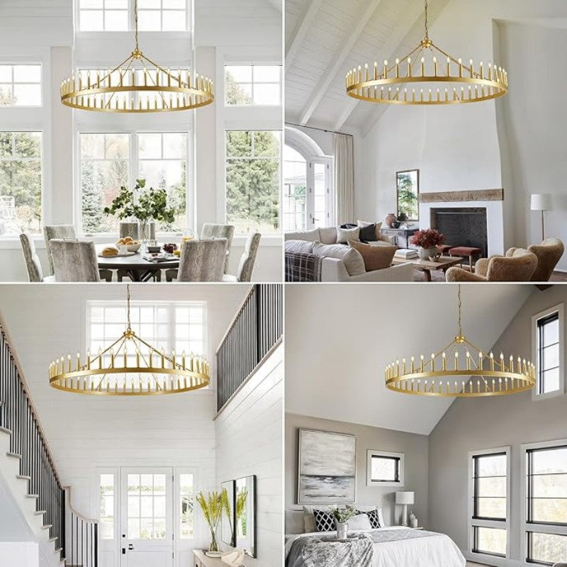Wagon Wheel Candle Chandelier - thebelacan