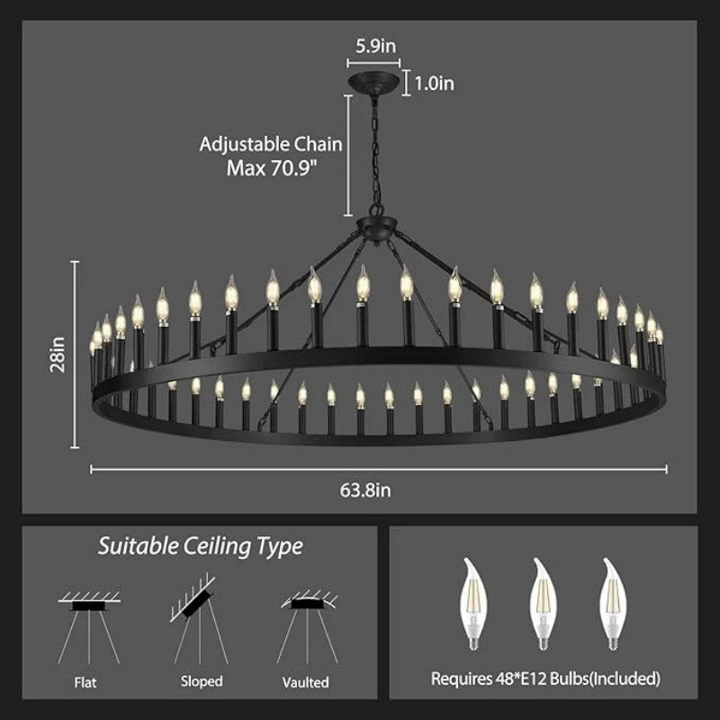 Wagon Wheel Candle Chandelier - thebelacan