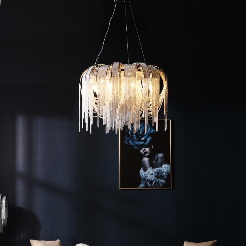 Alisa Luxury Aluminum Chain Tassel Chandelier - thebelacan