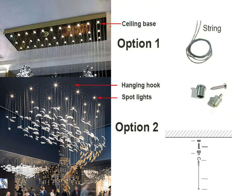 Feather Handblown Glass Chandelier