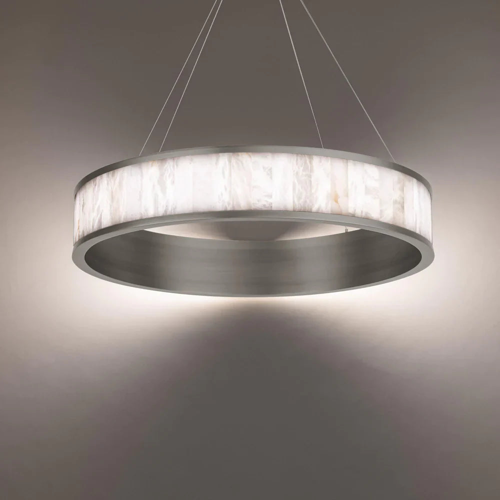 Coliseo Alabaster 28in LED Round Chandelier - thebelacan