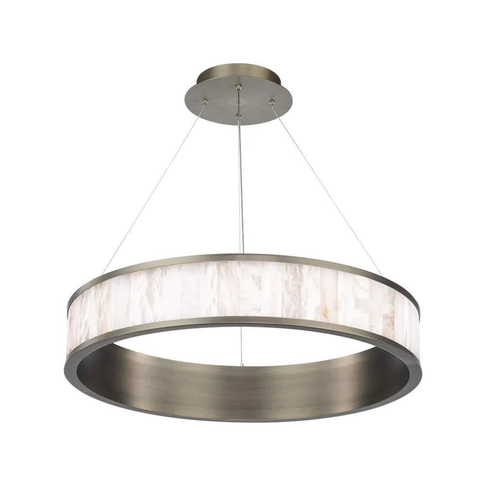Coliseo Alabaster 28in LED Round Chandelier - thebelacan