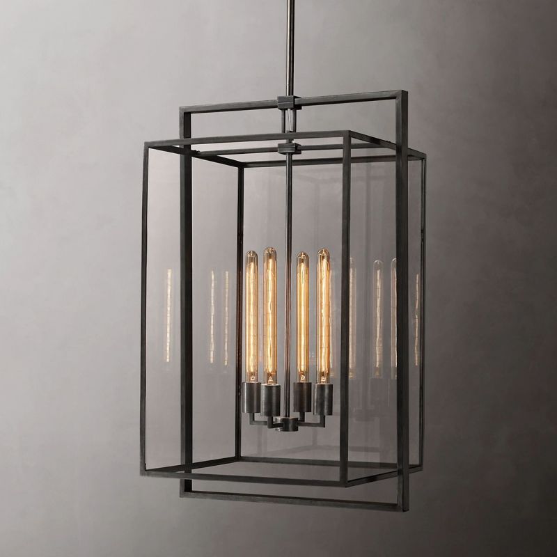 Beckman Glass Lantern Modern Pendant - thebelacan