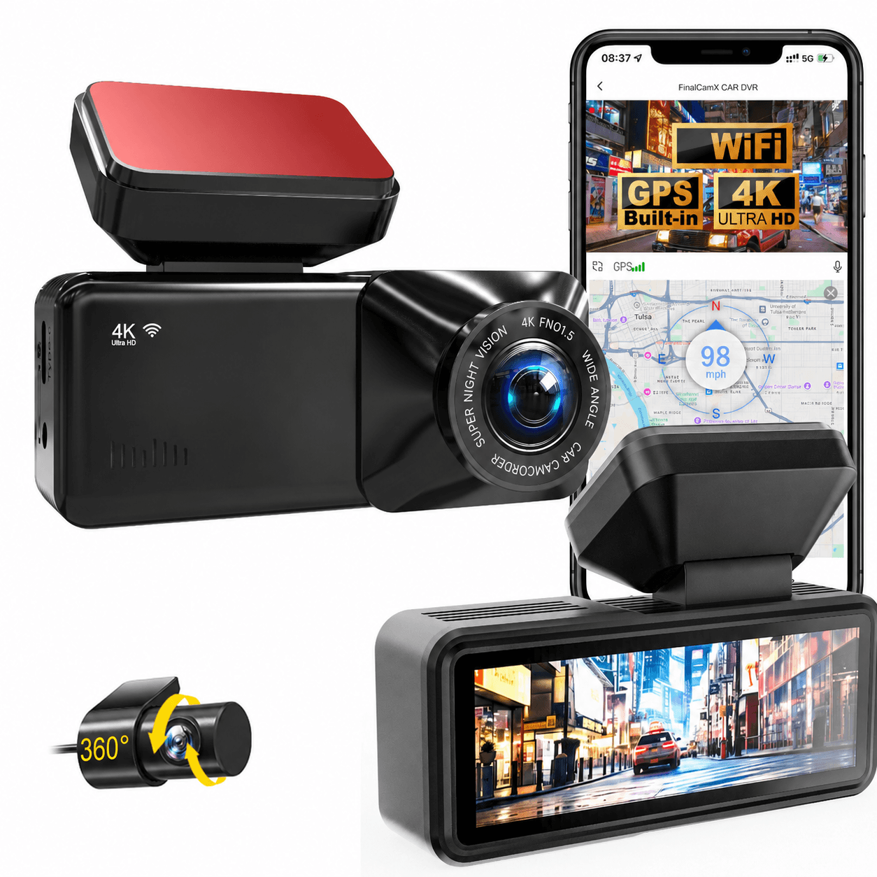 kamera na armaturni plošči spredaj in zadaj