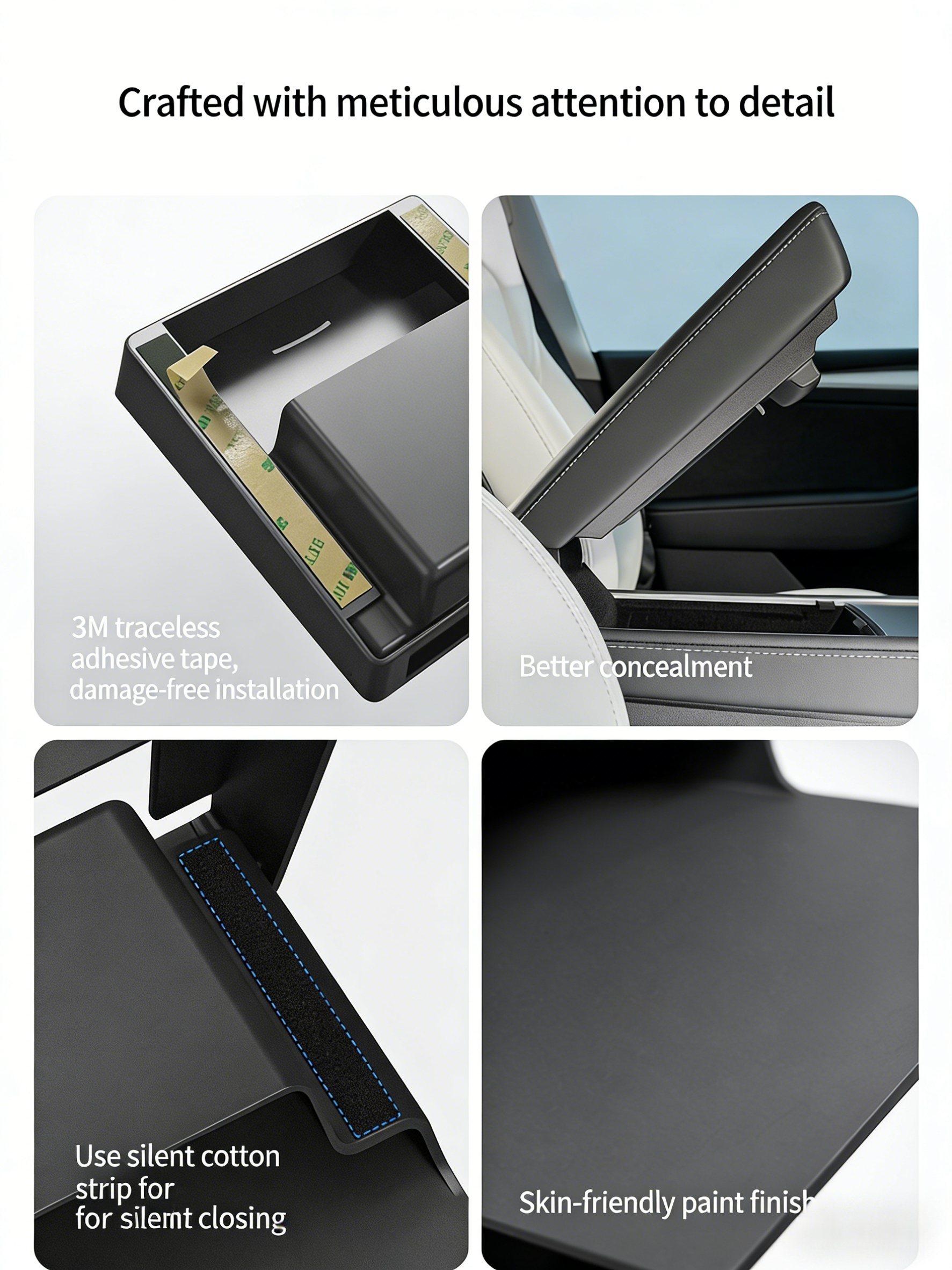 Magnetic Center Console Armrest Storage Organizer Box Accessory for Tesla Model 3 / Model Y / Model YL